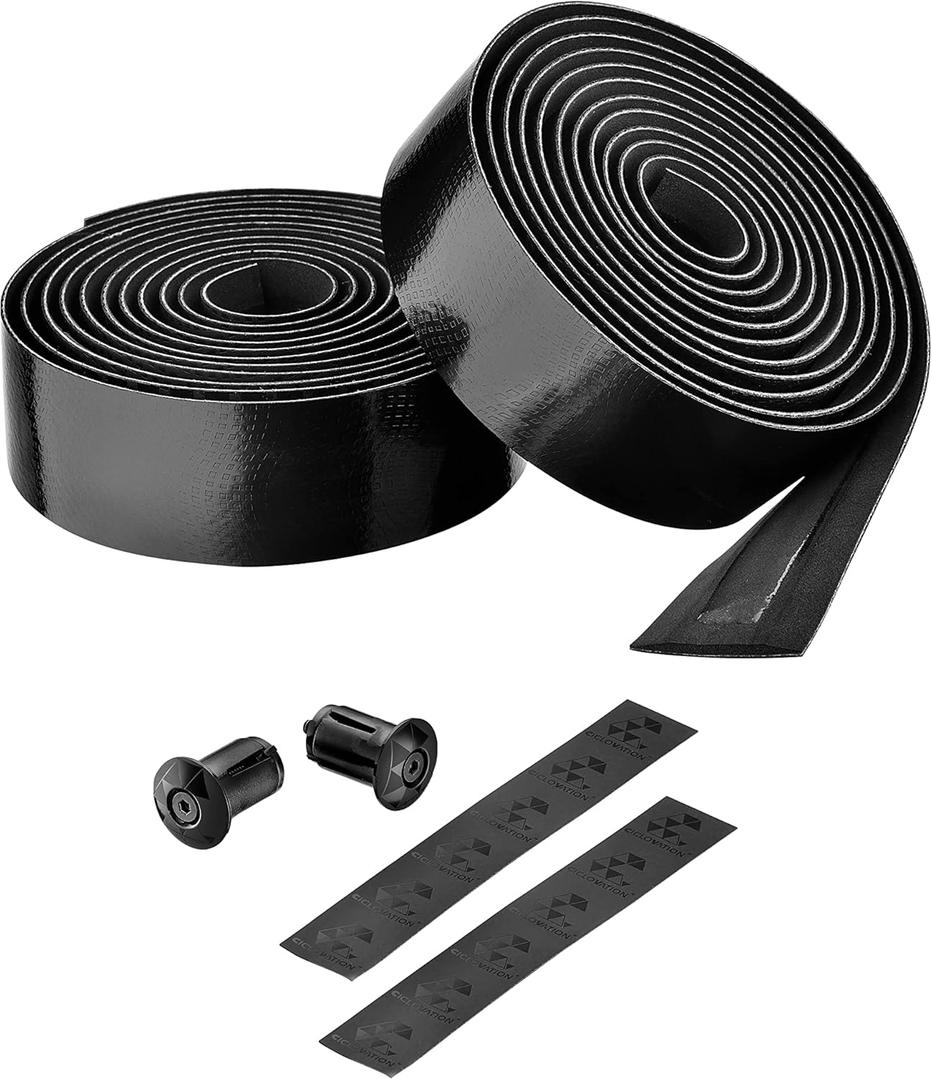 CICLOVATION BAR Tape, Leather Touch_Fusion, Synthetic Leather with Fusion Colorway on The Iridescent Textures for Superb Grip and handling Performance, T.3mm/W.30mm/L.2000mm, Fusion Black