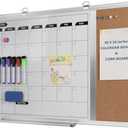 36in x 24in Calendar Whiteboard With Corkboard & Accessories