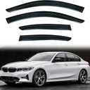 Rain Guards Compatible with 2012-2019 BMW F30 3-Series 4-Door Sedan M3 318 320 325 328 330 335 340 i d xdrive e Tape-On Side Window Visor Wind Deflector Vent Visors Car Accessories