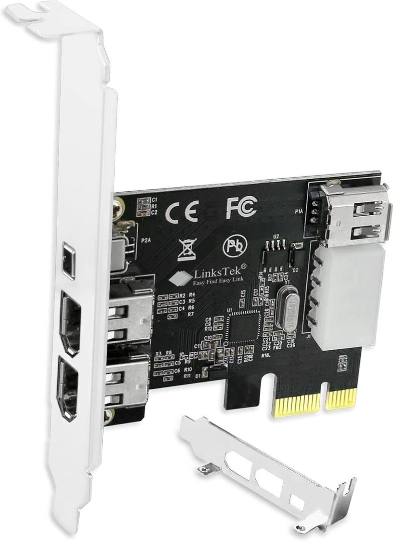 4-Ports 1394A PCIE FireWire 400 Expansion Card for Windows Desktop PCs, 3X 6Pin and 1X 4Pin 1394A 400Mbps Ports, with 4Pin-6Pin 1394A Cables and Low Profile Bracket (PCIE-1394A)