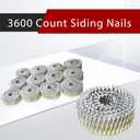 findmall 3600 Count Siding Nails 2-1/4 Inch by .092 Inch 15 Degree Ring Shank Hot-Dipped Galvanized Collated Wire Coil