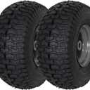 MARASTAR 21446-2PK 15x6.00-6 Tire and Wheel Assembly, Pneumatic Replacement Lawn Mower Front Tires Compatible with Craftsman Riding Lawn Mowers, 2 Pack, Easy Install Assembly