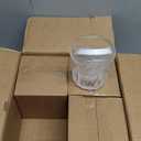 Glass Cups with Lids, 14oz Drinking Glasses, Glassware Set of 4, Glass Tumblers, Food Storage Jars (white)