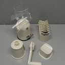 ENERGEVITY Manual Rotary Cheese Grater with Handle, 5 in 1 Replaceable Stainless Blades Cheese Shredder,Strong Suction Base Vegetable Slicer with Cleaning Brush & Bonus Storage Box for Blades (white)