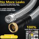 200 ft Stainless Steel Garden Hose - 2026 New Upgraded Metal Water hose - Flexible Water Hoses Pipes with Latex Core, 3/4" Solid Brass Connector - No-Expandable Watering Garden Hoses