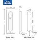 HOMOTEK 7 in Flush Pull Sliding Closet Door Handles 2 Pack Recessed Rectangular Big Handles Bypass Door Handles, Large Size Stainless Steel Barn Door Finger Pull Set, Free of Sharp Edge(Black)