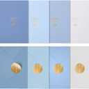 Gold Foil Thank You Cards - Bulk Pack of 40, 5x3.5 Inch with Matching Stickers & Envelopes (Blue) Textured Surface for a Unique Feel - Suitable for Baby Shower, Wedding, Small Business, Graduation