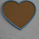 BENECREAT Light Sky Blue Heart Pin Cork Board, 10.6x11.8inch Bulletin Display Board Wall Mounted Cork Board for Brooch Pin Storage Display, Office Home and School Decor
