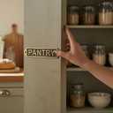 PANTRY Antique Vintage Door & Wall Plaque Sign | Classic Engraved Metal Kitchen & Storage Name Plate with Screws for Home Decor | 22 x 5 cm | PANTRY