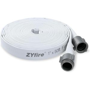 ZYfire Fire Hose - 1" ID x 50 FT Single Jacket EPDM Firefighter Hose with M  F NST/NH Aluminum Couplings 750 PSI Burst Pressure Lightweight for Use in Firefighting ZYfire Fire Hose - 1" ID x 50 FT Single Jacket EPDM Firefighter Hose with M  F NST/NH Aluminum Couplings 750 PSI Burst Pressure Lightweight for Use in Firefighting