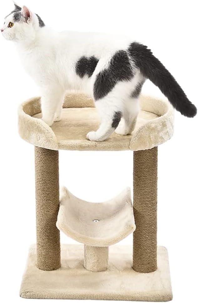 Amazon Basics Multi- Platform Cat Tree with Scratching Post for Indoor Cats up to 25lbs, 18 x 14 x 22 Inches, Beige Amazon Basics Multi- Platform Cat Tree with Scratching Post for Indoor Cats up to 25lbs, 18 x 14 x 22 Inches, Beige