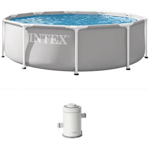 INTEX 26701EP 10Ft X 30In Prism Frame Premium Above Ground Swimming Pool Set with Filter Pump