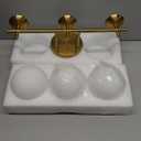 3-Light Bathroom Light Fixtures, Brushed Gold Vanity Lights for Bathroom with Milky White Glass Ball Shade, 18.9 inch Bathroom Lighting Fixtures Over Mirror, Wall Sconce for Bedroom(Bulb Not Included)