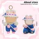 17cm Doll Clothes(NO Doll), Cute Dolls Outfit Accessories with Accessories, Hand Crocheted Hat, Sweaters, Bag, Small Kawaii Clothes Set for DollsBlue
