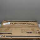 Casaottima 40 Inch Small Home Office Computer Desk for Bedroom with Fabric Drawers & File Cabinet, Cloth Storage Bag and Hook, Writing Study Work Desk for Small Space, Snow White