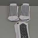 Lux Dual Grip Socks - Soccer Grip Socks for Men and Women. GripArray Performance & Comfort (Large, White (3 Packs))