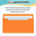 Fuutreo 6 Pcs Magnetic Wall File Organizer Magnetic Wall File Holder Refrigerator Magazine Holder for Mail Letters Paper(Bright Color,Horizontal-large)