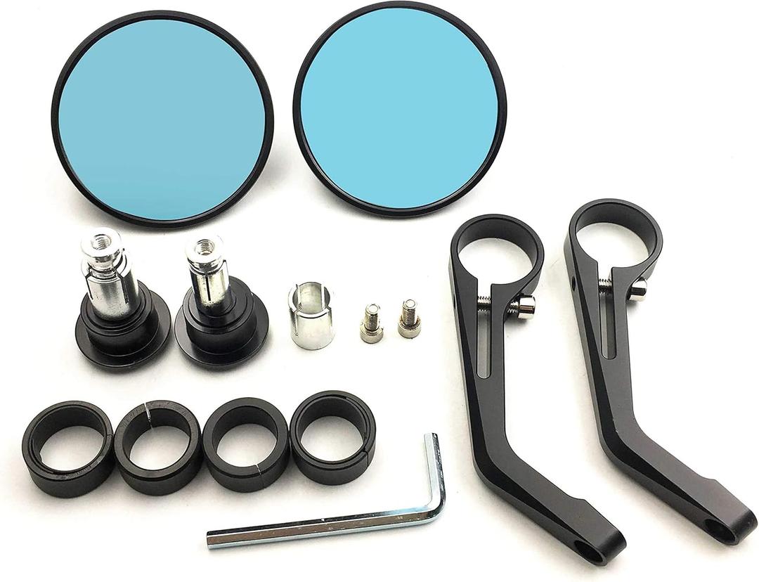 HONGK- CNC BLACK 3" BAR END MIRRORS 1" HANDLEBAR Compatible with H-D TRIUMPH VICTORY MOTORCYCLE [B06VW718B2]