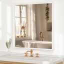36x30 Inch White Bathroom Mirrors for Over Sink, Rectangle Framed Mirror, Wall Mounted Vanity Mirror for Bedroom, Living Room, Entryway Horizontal/Vertical