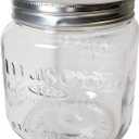 Grant Howard Jumbo Mason Embossed Glass Storage Jar, 92 Ounces, Clear