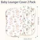 Baby Lounger Cover for Boys and Girls, Soft Breathable Polyester Cover, Fits Most Lounger Pillows, Cute Patterns, Durable and Machine Washable (Bunny Garden, Envelope)