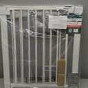 BABELIO 29-55 Inch Extra Wide Baby/Dog Gate, PressGuard P7, Metal Auto Close, Pressure Mounted Pet Door for Doorways, NO Need Tools and Drilling, with Wall Cups, White