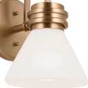 Kichler Farum 9.5 Inch 1 Light Wall Sconce with Opal Glass in Champagne Bronze, for Fireplace, Kitchen, Bedroom, Hallway, or Vanity, (7.25" W x 9.5" H), 55153CPZ