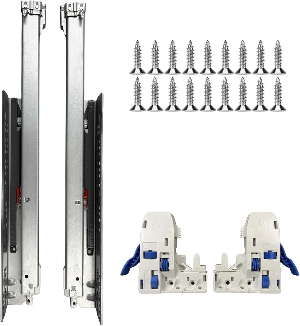 6 Pair 24 Inch (600mm) Undermount Soft Close Drawer Slides, 24 Inch-6 Set