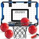 NIPLOOOW Indoor Basketball Hoop for Kids, Over The Door Mini Basketball Hoops, Mini Hoop with 4 Balls, Kids Basketball Hoop Sport Toys Gifts for 5 6 7 8 9 10 11 12+ Year Old Boys