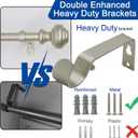 Nickel Curtain Rods for Windows 48-84 inch,3/4 inch Heavy Duty Adjustable Decorative Curtain Rod with Modern Finials,Window Rods for Bedroom, Living Room,Patio and Kitchen