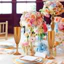 Rkyhwowby Plastic Champagne Flutes,Acrylic Glasses Goblets Mimosa Bar Shatterproof Reusable Vintage Champagne Flutes Stemmed Drinking Cups for Weddings,Parties, Toasting,Cava, Prosecco(48,Gold)