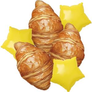 Croissant Balloons Star Croissant Party Decorations Bread Party Decorations Toast Bread Themed Shower Bakers Birthday Decor Food Brunch Supplies Cinnamon Roll Birthday Decorations
