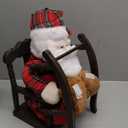 Christmas Animated Decoration Rocking Chair Santa Claus Plush, 18inch Talking Santa Decor, Animatronic Collectible Figurines with Sing, Mouth Move, Illuminated Face, Sitting Xmas Gift for Indoor, Home