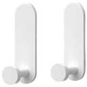 No-Drill Wall Hooks Heavy Duty 33LB - 2/4 Pack Rustproof Adhesive Hooks for Bathroom Shower, Kitchen, Wreath Door - No Damage Self Stick Hangers (White,4)