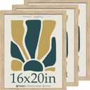 16x20 Oak Poster Frame with HD Glass - 3pk, Natural Wood Picture Frame, Wall Gallery Frame