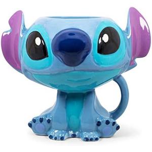 Disney Lilo & Stitch 3D Sculpted Ceramic Coffee Mug | Official Kitchen Accessories | Collectible Drinkware For Home Kitchen Bar Set | Holds 15 Ounces