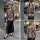 Zeagoo Long Sleeve Shirts for Women Fall V Neck Tops Casual Dressy Blouse Boho Tunic Business Work Clothes School Outfit (XXL)