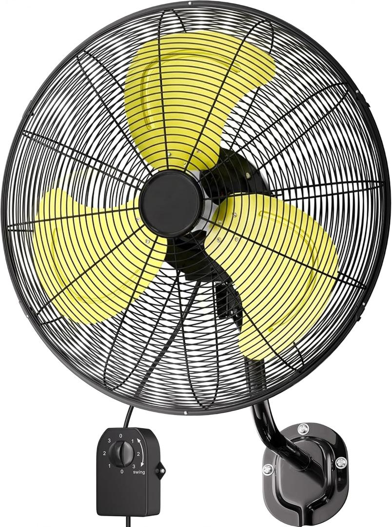 Uthfy 20 Inch Wall Mount Fan, Black
