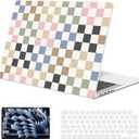 G JGOO Compatible with MacBook Pro 14 inch Case 2026-2021 M5 Pro/Max M4 M3 M2 M1 A3427 A3426 A3434 A3112 A3185 A3401 A2918 A2992 A2779 A2442, Hard Case+Keyboard Cover+Screen Protector, Checkered