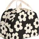 Insulated Lunch Box for Women and Men,Corduroy Lunch Bags for Work,Leakproof Adults Cooler Tote Bag for Offices,Picnic,Travel,Outdoor (flowers)