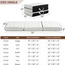ROXGOX Foldable Mattress, Single Tri-Fold Memory Foam Mattress Topper with Washable Cover, Handle & Non-Slip Bottom, 4 Inch Portable Folding Bed for Guest, Yoga, Living Room, Camping - 75"x25"x4"