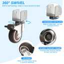 PATIKIL 2" Swivel Caster Wheels with 1" U Bracket, 4 Pack 360 Rotation Swivel Wheel with Brake Total Load 165lbs Locking Caster for Cabinet Furniture Table Replacement
