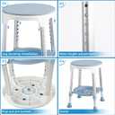 Shower Chair Stool for Inside Shower, Small Corner Plastic Stool for Shower 300 Lb,360 Swivel Bath Shower Seat for Seniors Adults Sitting, Adjustable Bathtub Stool with Storage Tray