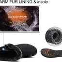 Hsyooes Womens Warm Fur Lined Winter Snow Boots Waterproof Ankle Boots Outdoor Booties Comfortable Shoes for Women (Teal)