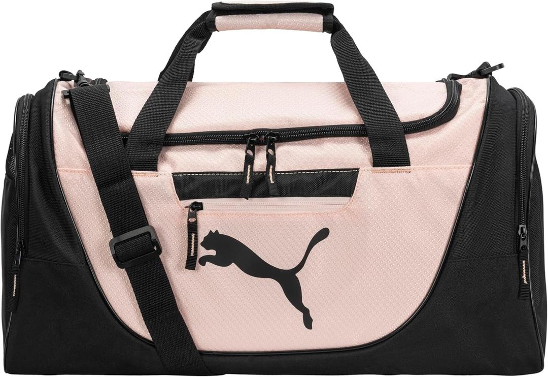 PUMA Women's Evercat Candidate Duffel Bag (Black/Light Pink)