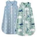 Yoofoss Baby Sleep Sack 6-12 Months, 1.5 Tog Sleep Sack, Fleece Baby Wearable Blanket with 2-Way Zipper, Toddler Sleeping Sack, Soft Warm Lightweight(M)