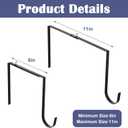 8 Pcs No Drill String Light Hooks, Adjustable Metal Hangers for 6-11 Inch Concrete Cinder Block Walls and Fences, Outdoor Cable Cord Holders