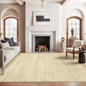 Valenrug Washable Rug 8x10 - Stain Resistant 8x10 Area Rugs for Living Room, Non Slip Backing Printed Rugs for Bedroom, Folable Machine Washable Area Rug (8'x10', Tan)