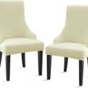 Liykimt Stretch Wingback Side Chair Slipcover-Accent Chair Cover Slipcover with Arm,Washable Upholstered Arm Dining Chair with Nailed Trim Protector for Dining Living Room (Rhombus Beige)