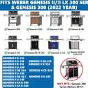 10-Piece Grill Kit for Weber Genesis II 300, Replaces 66802/66795/66685 | Replaces OEM W10432539/W10432544. Fits Whirlpool, KitchenAid, JennAir Gas Ranges. Even Heat, Oil Ridges & Easy Seasoning 26.5" x 18.75" for Weber Genesis II GS4, Silver